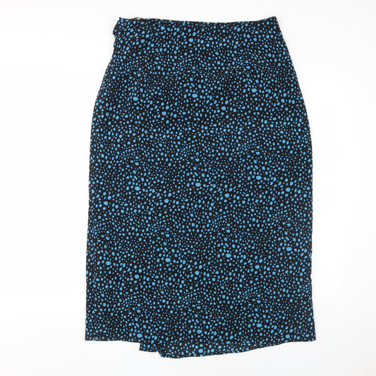 Fashion Union Women's Petite Black Blue Geometric Pencil Skirt