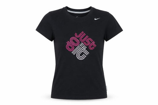 Womens UK Size S Nike Black Cotton T-Shirt