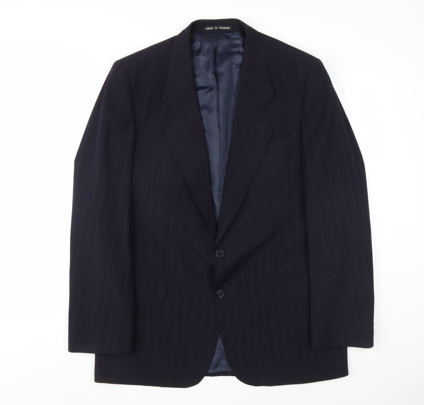 Berwin Men's Blue Wool Suit Jacket, Size 44R, Regular Fit