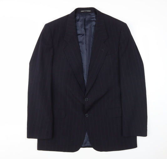 Berwin Men's Blue Wool Suit Jacket, Size 44R, Regular Fit