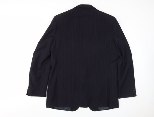 Berwin Men's Blue Wool Suit Jacket, Size 44R, Regular Fit
