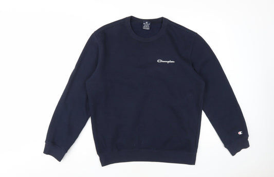 Champion Men's Blue Pullover Sweatshirt, M, Crew Neck
