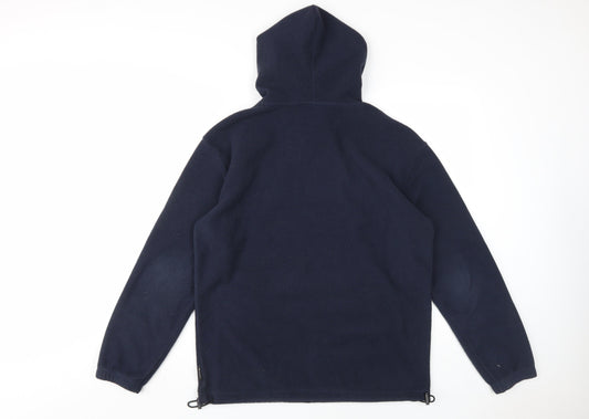 Champion Men's Blue Pullover Hoodie with Logo - Size S
