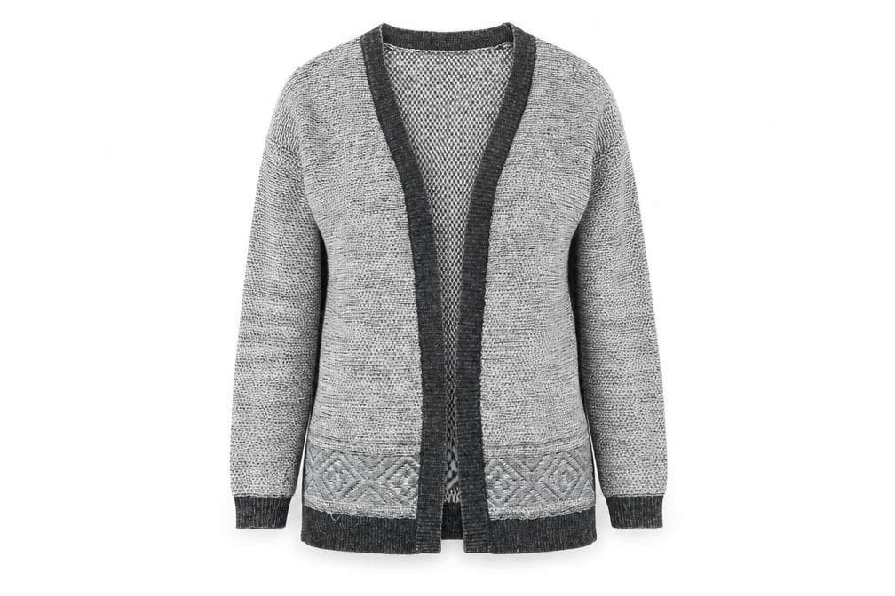 Gap Women's Grey Cardigan XS Geometric Knit