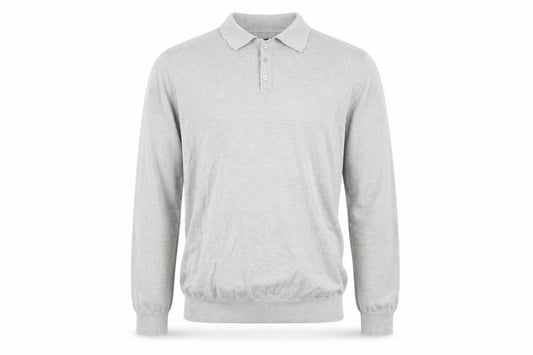Brave Soul Men's Grey Long Sleeve Polo L