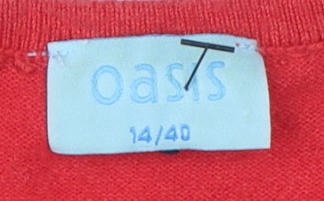 Oasis Women's Red Tunic Size 14 with Tasselled Accents