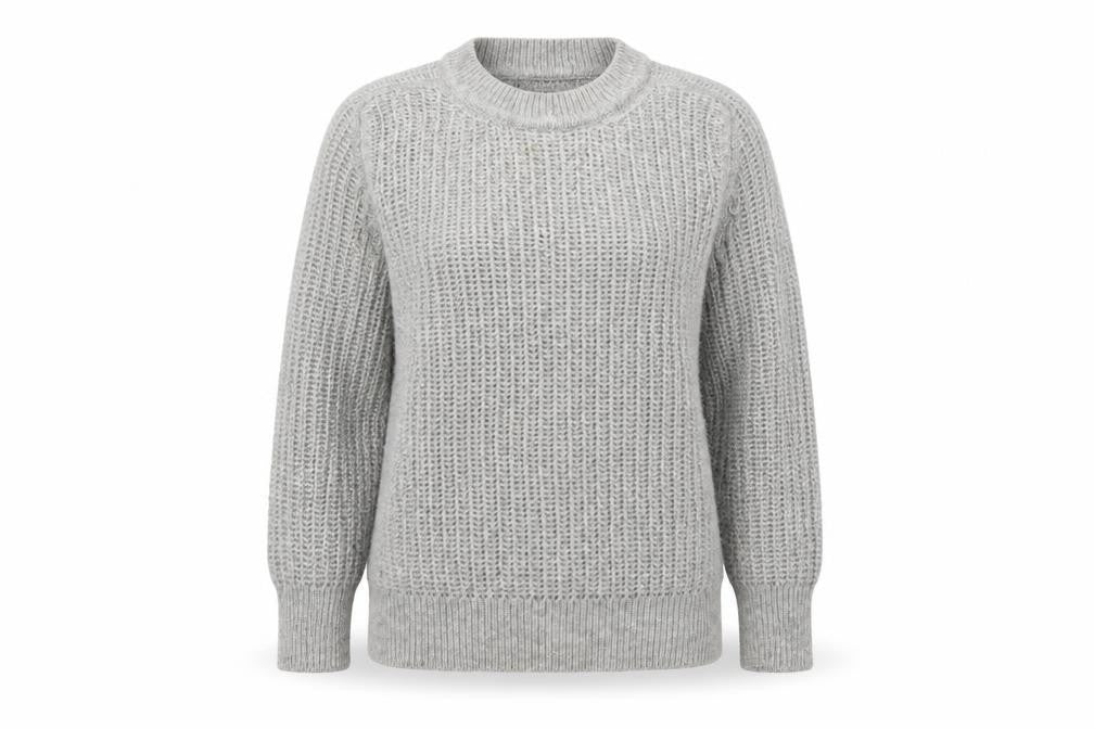 Womens UK M Regular Jaeger Grey Pullover Open-Knit