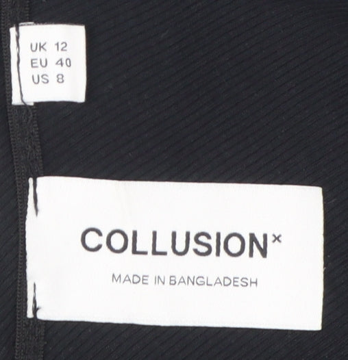 Collusion Women's Black Cropped One Shoulder Tank
