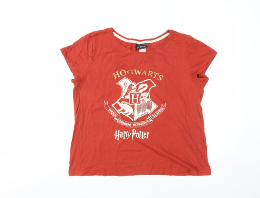 Harry Potter Women's Red Hogwarts T-Shirt Size 12-14