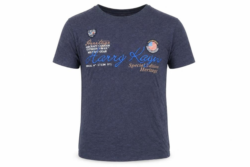Harry Kayan Womens Blue Graphic Print T-Shirt Size 16