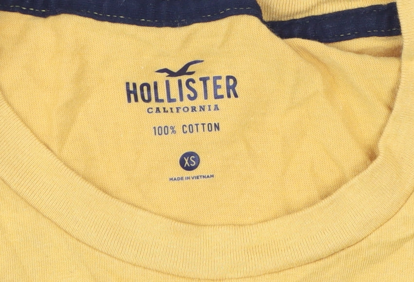 Hollister Men's XS Yellow Logo T-Shirt