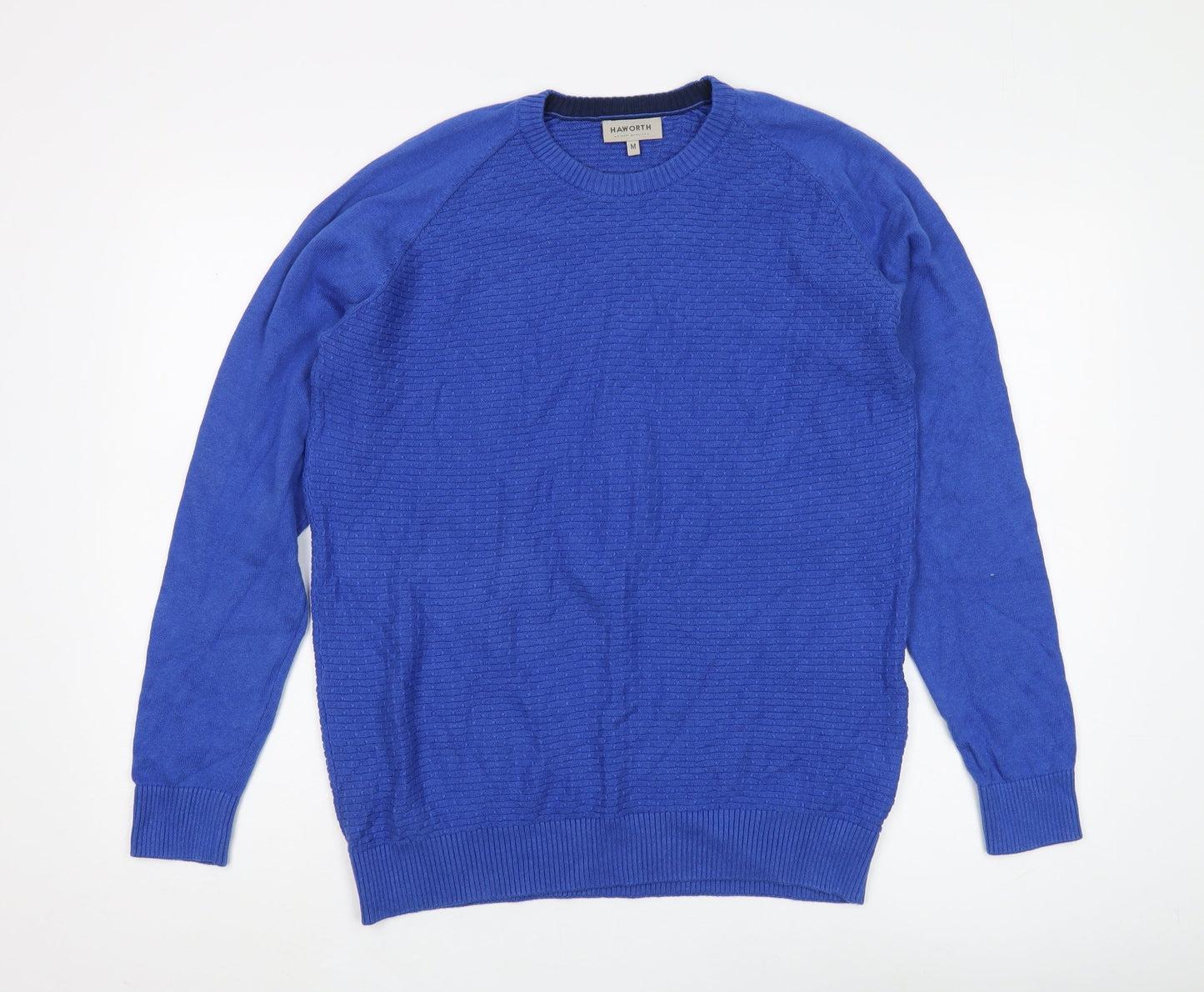Haworth Men's Medium Blue Pullover Cotton Jumper
