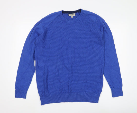 Haworth Men's Medium Blue Pullover Cotton Jumper