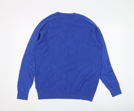 Haworth Men's Medium Blue Pullover Cotton Jumper