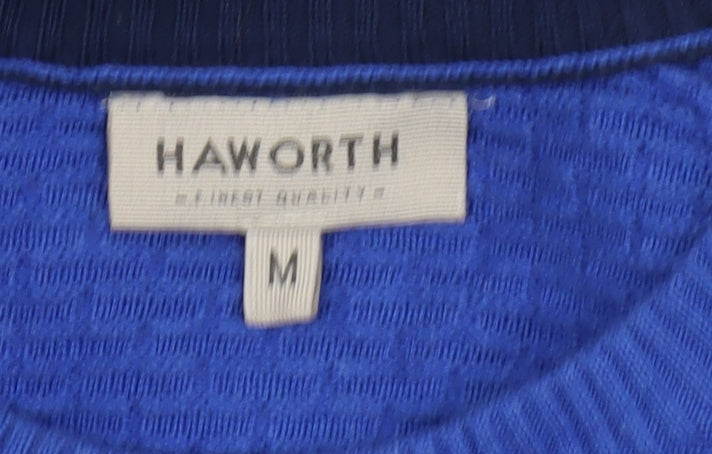 Haworth Men's Medium Blue Pullover Cotton Jumper