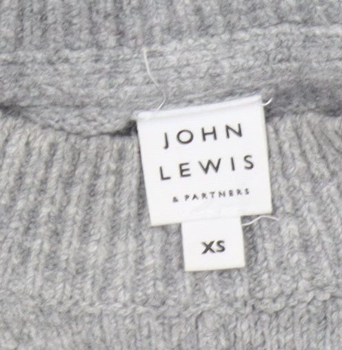 John Lewis & Partners Grey Crew Neck Jumper XS
