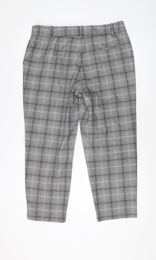 Next Women's Grey Check Trousers Size 14L