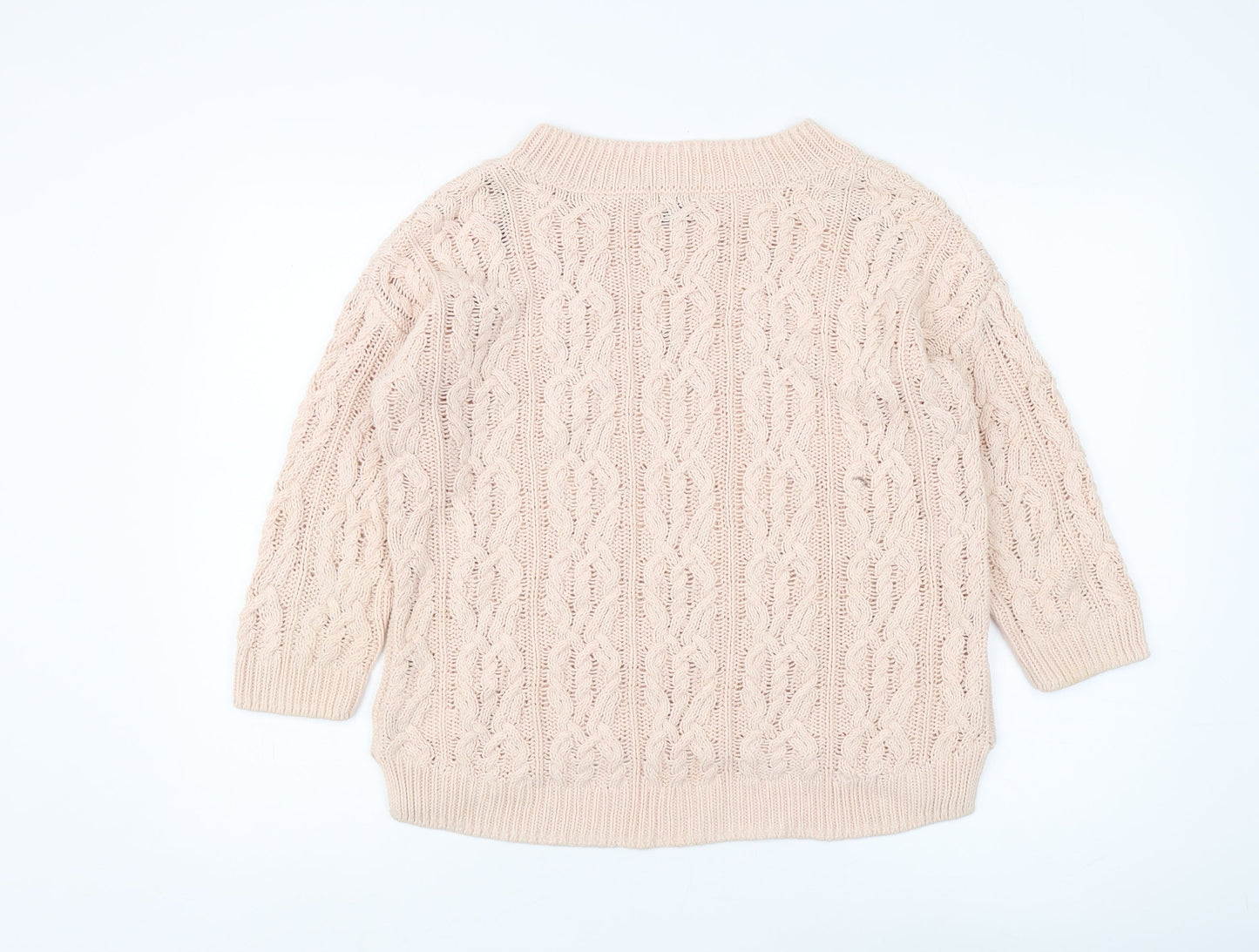 H&M Women's Beige Cable-Knit Pullover Jumper XS