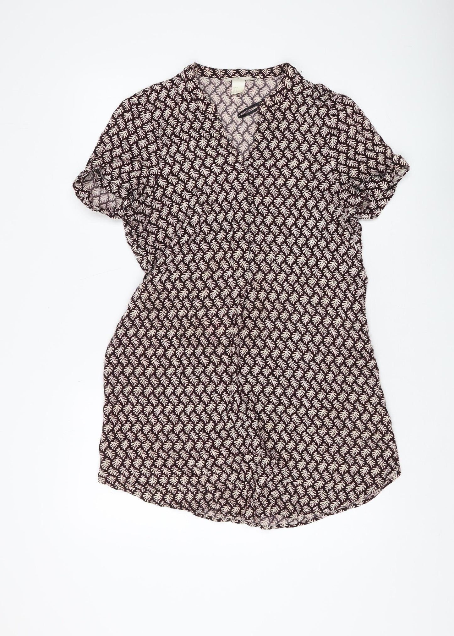 H&M Women's Geometric Black Blouse Size 8 Viscose