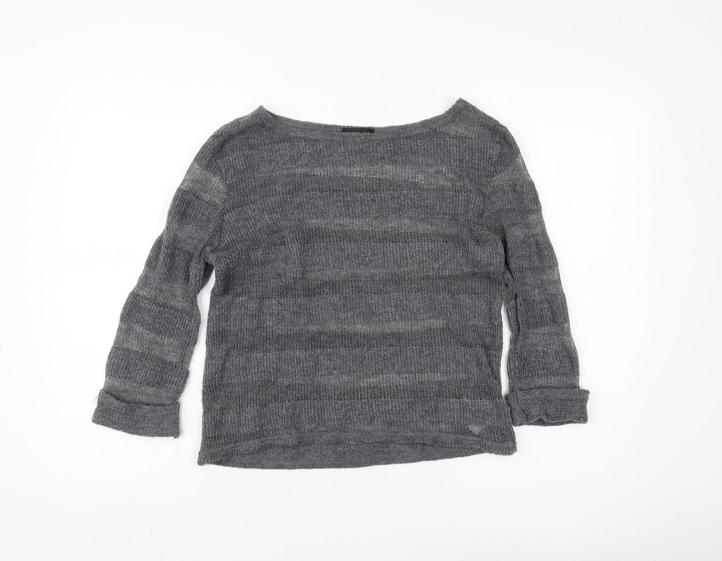Topshop Women’s Grey Pullover Jumper Size 8 Boat Neck