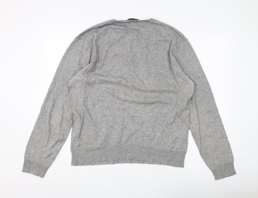 Farhi Men's Grey V-Neck Pullover Jumper M