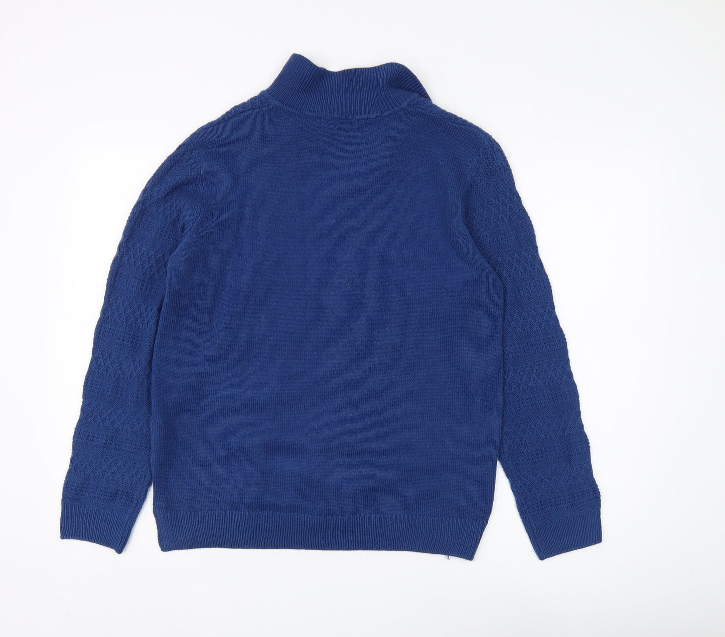 Isle Essentials Women's Blue V-Neck Pullover Jumper Size 14