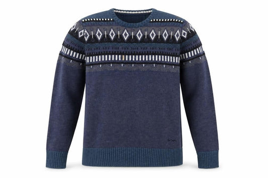 Lee Cooper Men's Blue Geometric Knit Pullover - XL