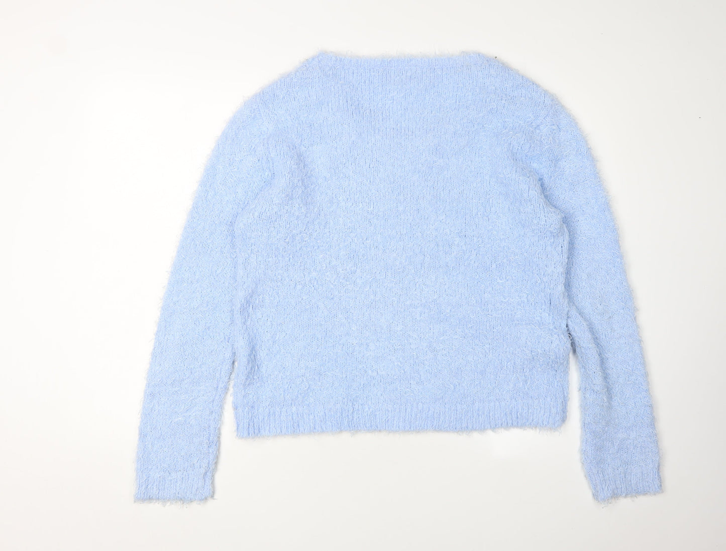 Lottie Loves Women's Blue Jewel Neck Pullover Jumper Size 16
