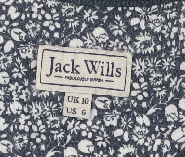 Jack Wills Women’s Blue Floral Skater Dress Size 10
