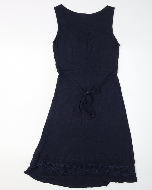 Fat Face Women's Blue V-Neck Sleeveless Dress Size 8