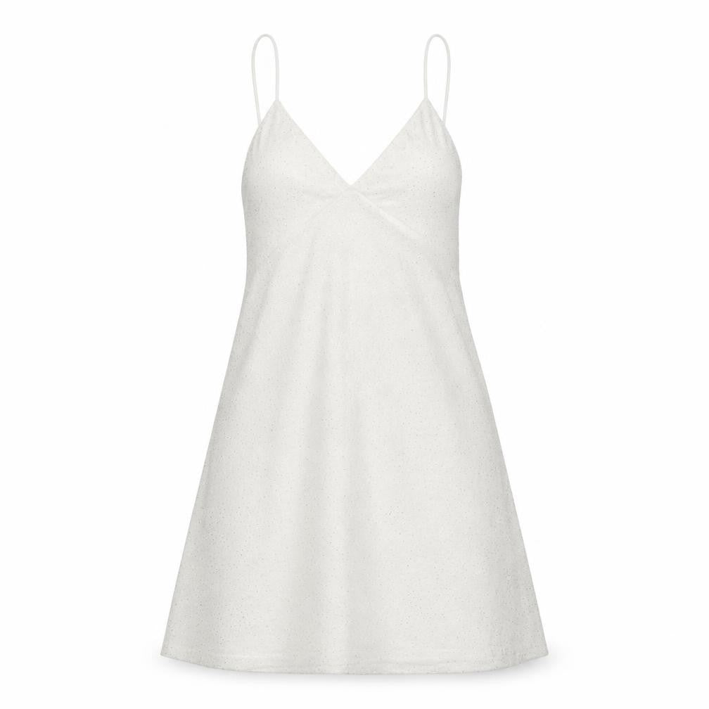 Zara Women's White Slip Dress, Size EUR 5 Sequin Accents