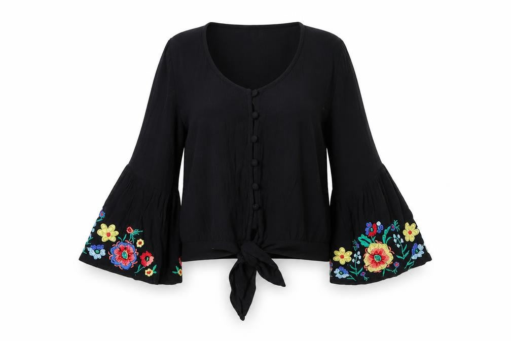 Womens UK Size S Holister Black Viscose Blouse