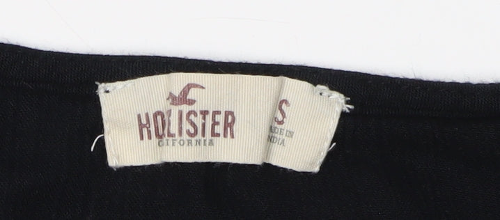 Hollister Women's Black Embroidered Bohemian Blouse, S