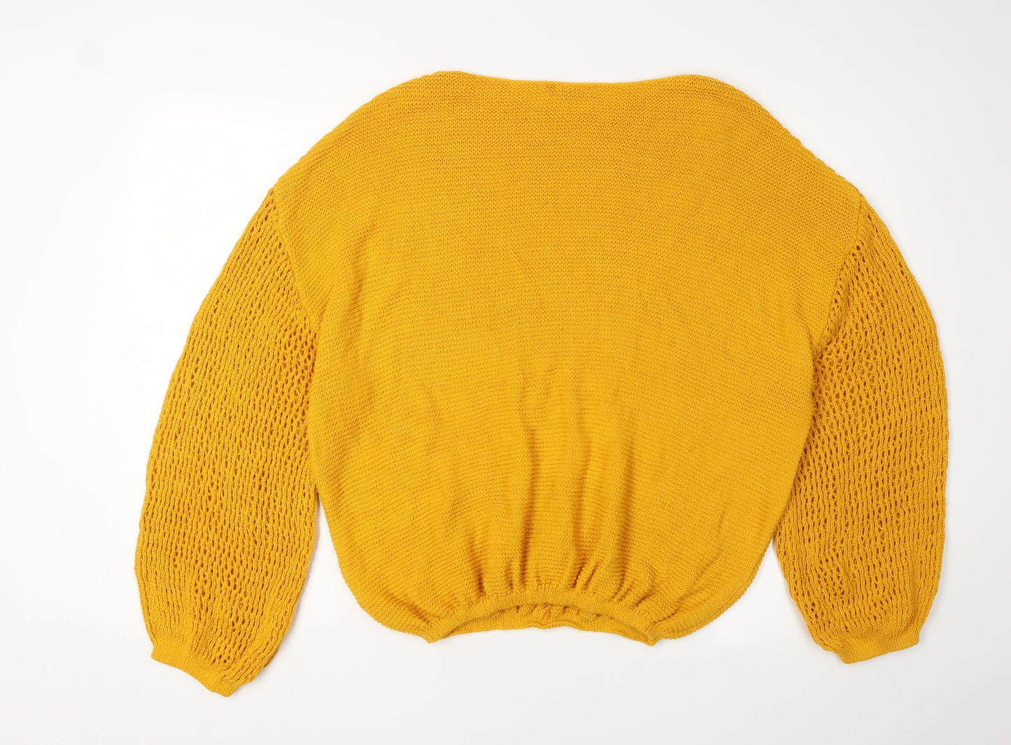 Joinus Women's Yellow Cable-Knit Pullover Jumper M/L