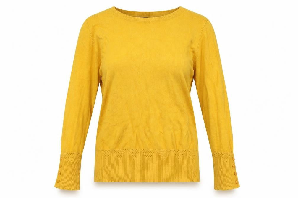 Dorothy Perkins Yellow Womens Pullover Jumper, Size 12, Crew Neck