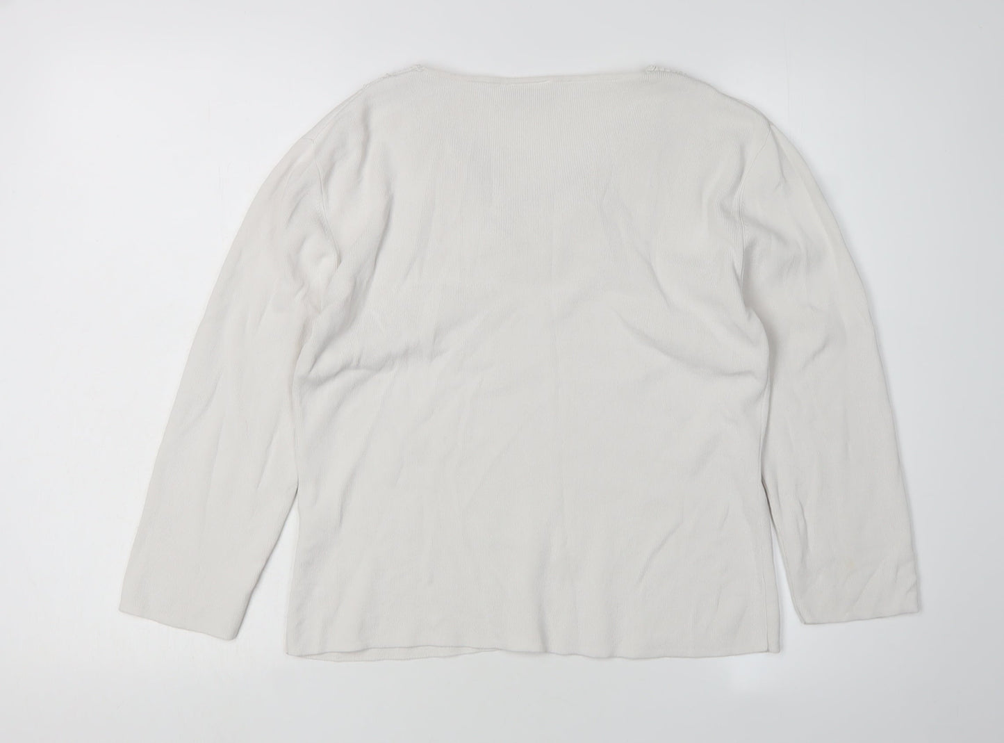Roman Originals Women's Ivory V-Neck Long Sleeve Jumper