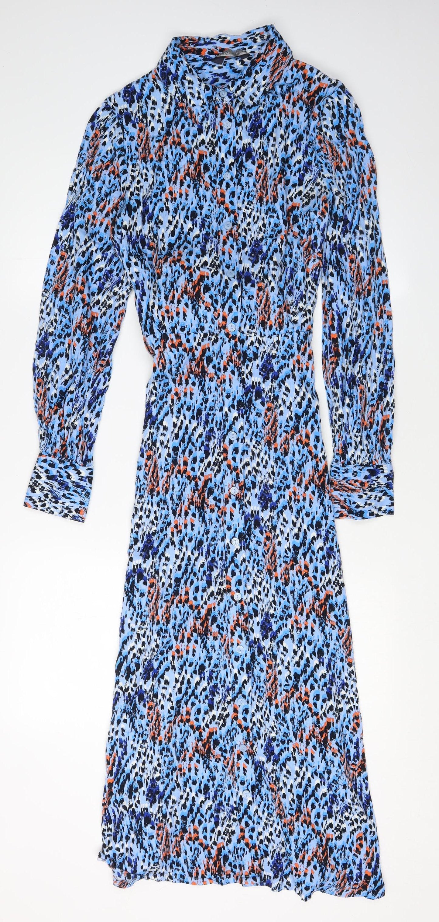 Marks and Spencer Women's Blue Animal Print Dress Size S