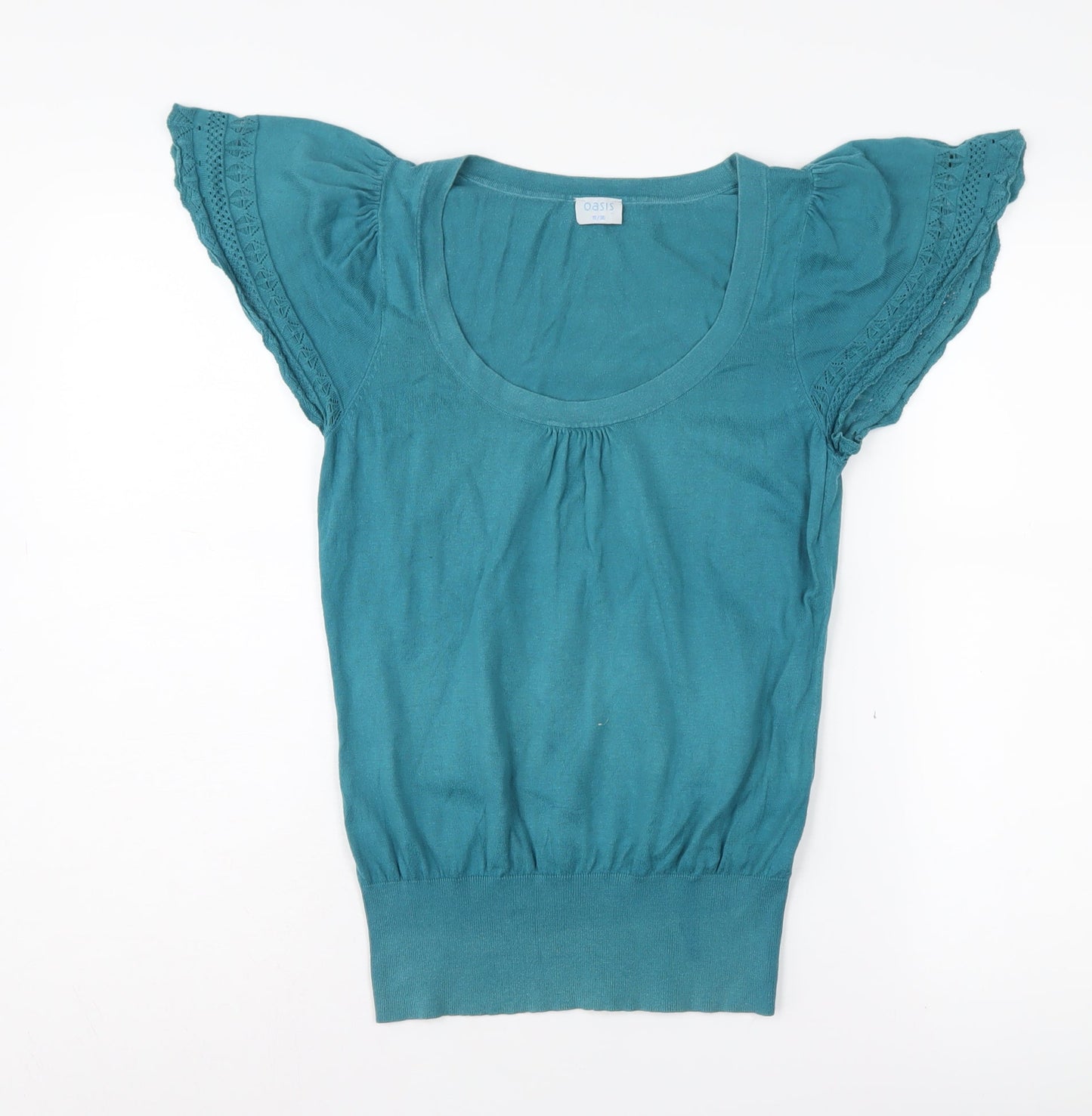 Oasis Women's Green Flutter Sleeve Top Size 10