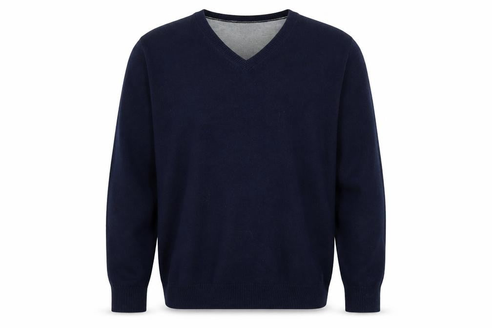 Marks and Spencer Men's Blue V-Neck Pullover Jumper L