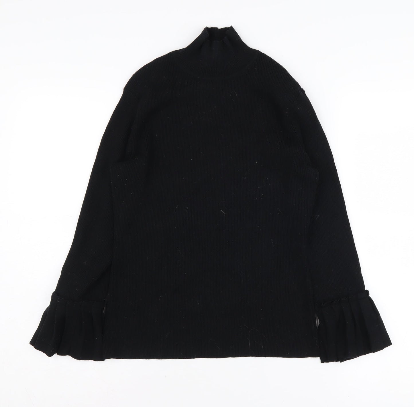 Laura Ashley Women's Black Mock Neck Pullover, Size 10