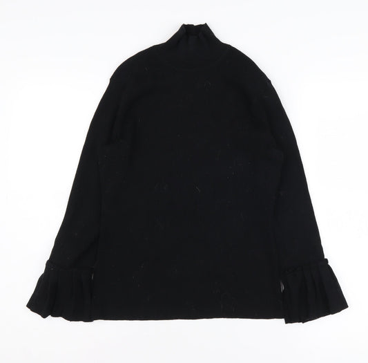 Laura Ashley Women's Black Mock Neck Pullover, Size 10