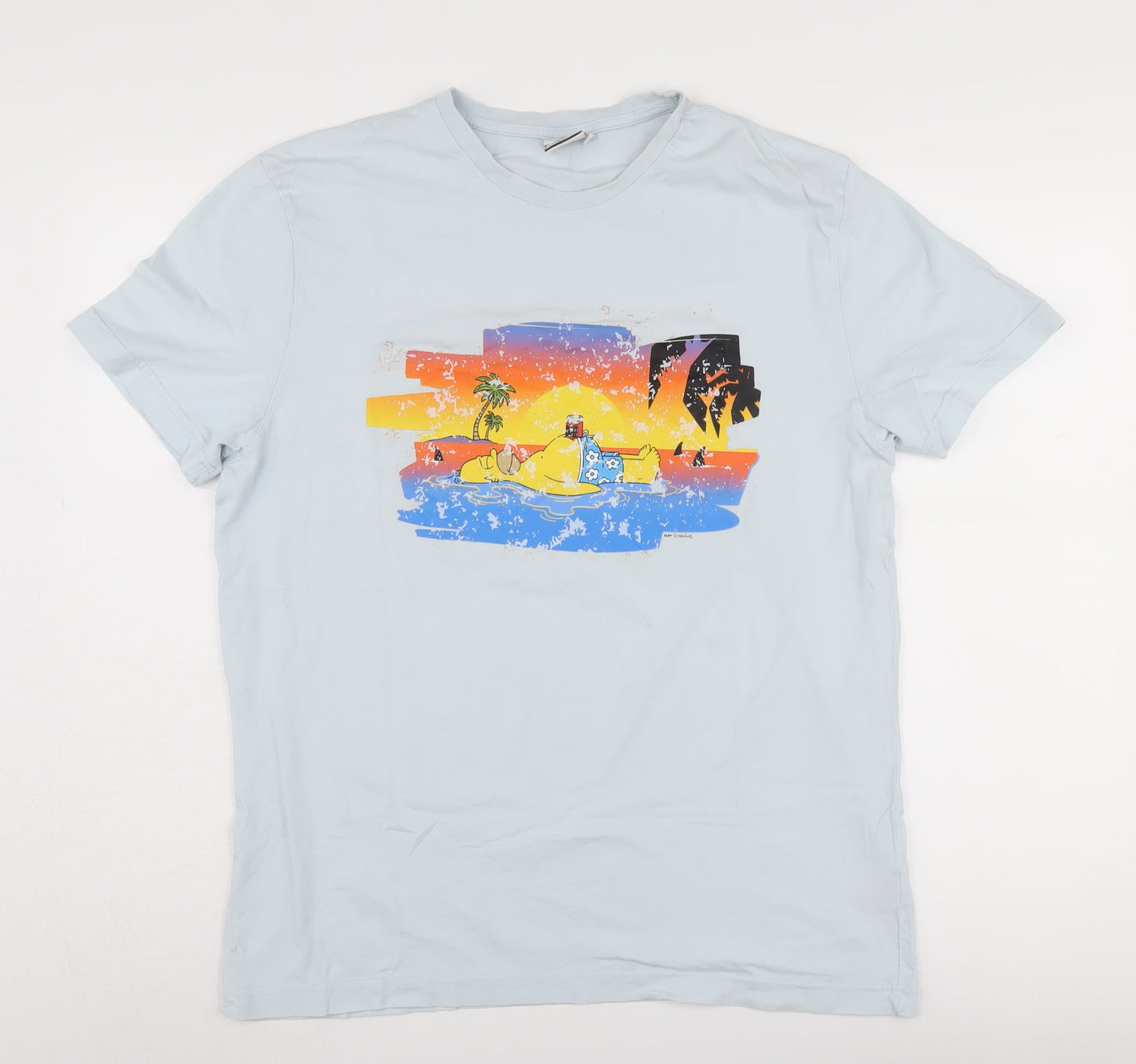 The Simpsons Men's Blue Cartoon T-Shirt L