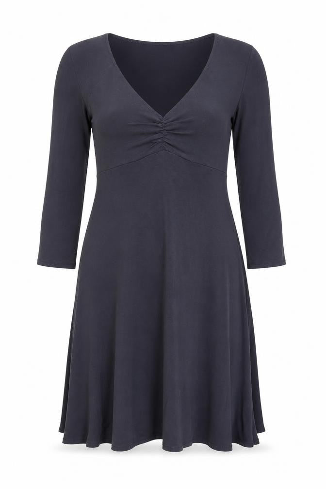 Front view of Silence + Noise Women's Black Midi Dress M