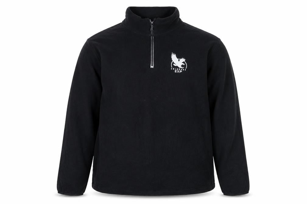 Front view of Atlasformen Men's Black 1/4 Zip Fleece Sweatshirt 2XL