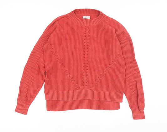FatFace Women's Red Pullover Jumper, Size 6, Cotton Knit