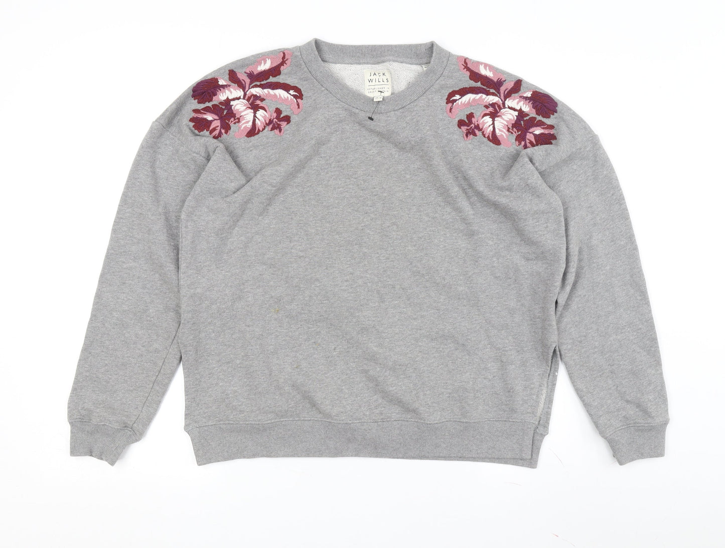 Womens UK 10 Regular Jack Wills Grey Pullover Sweatshirt