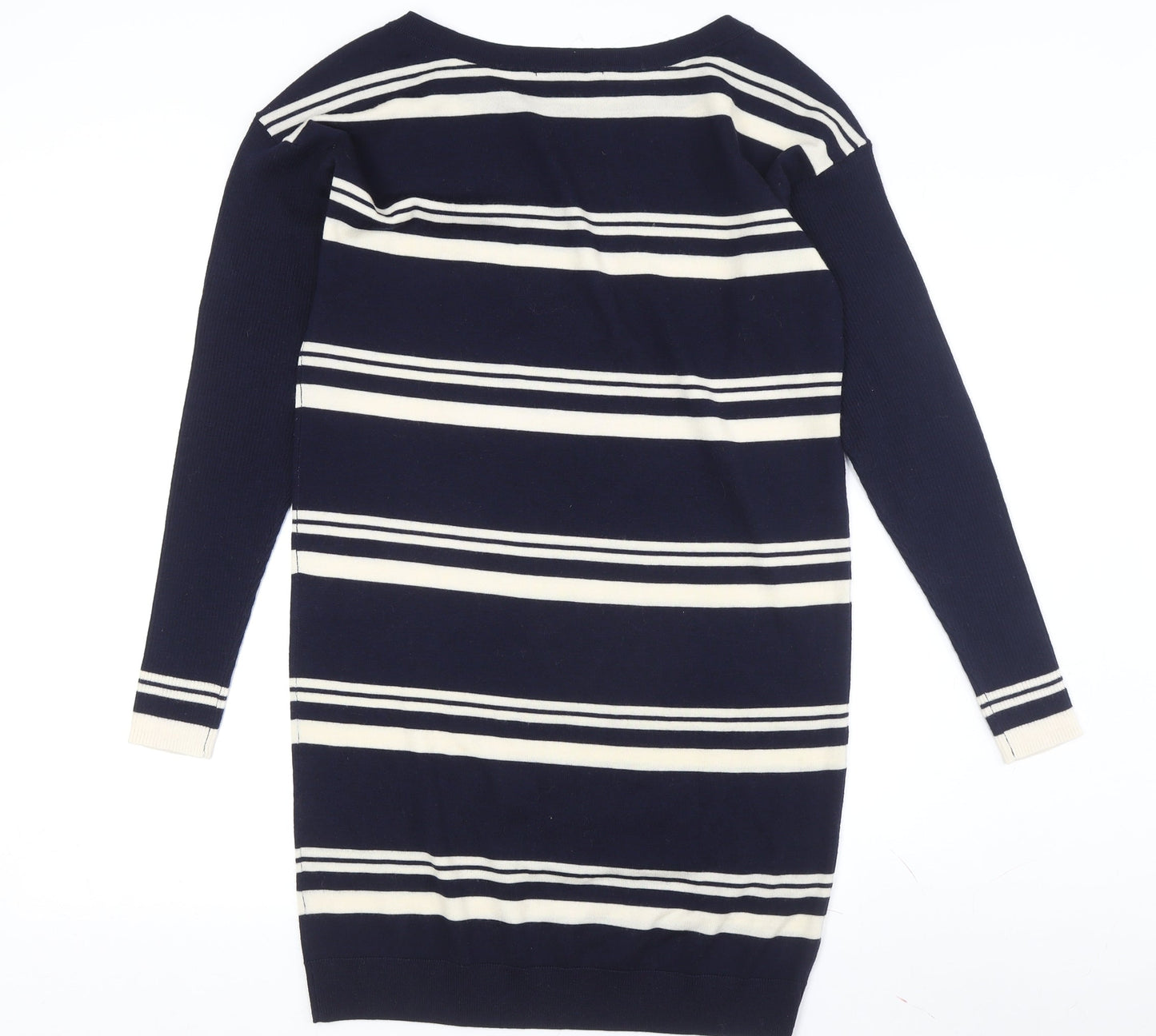 Lacoste Women's Blue Striped Wool Jumper Dress Size 8