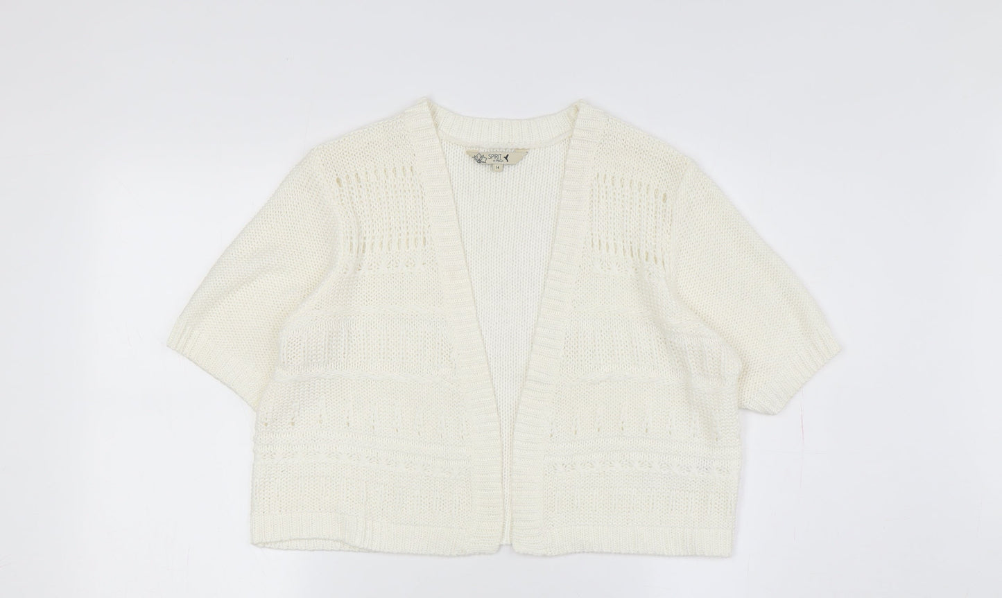 Spirit at M&Co Women's White Cardigan Size 14