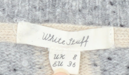White Stuff Women's Grey Wool Blend Pullover Jumper Size 8