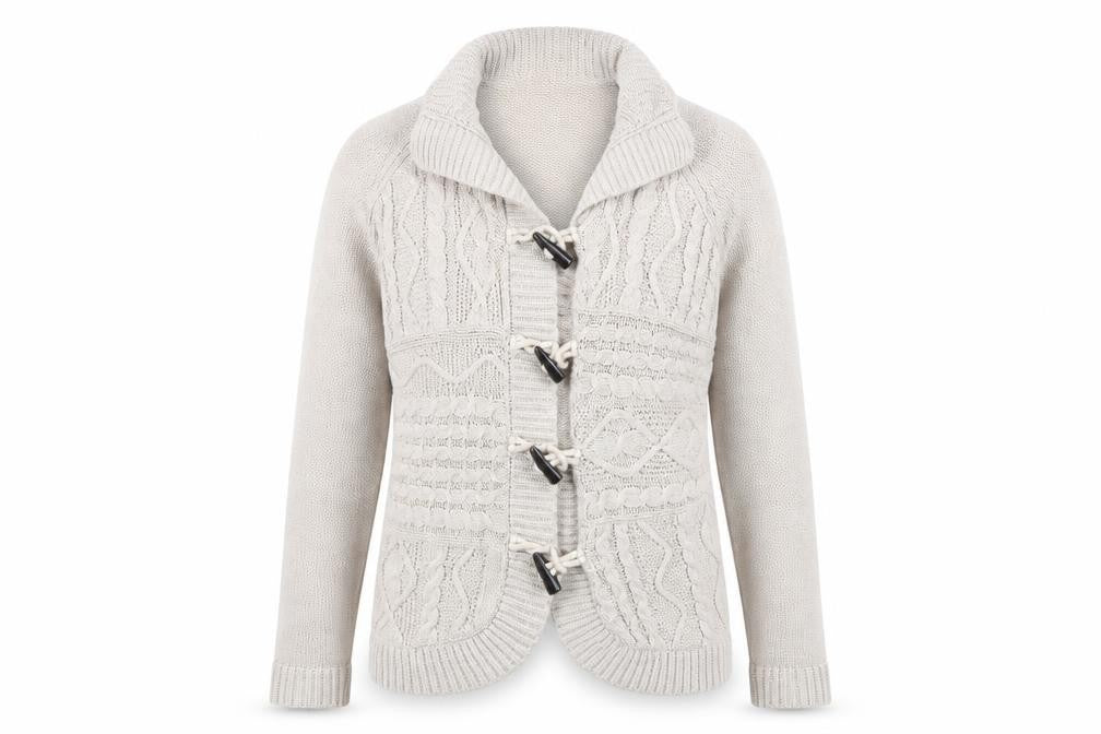 Womens UK 12 Regular FatFace Beige Cardigan Cable-Knit